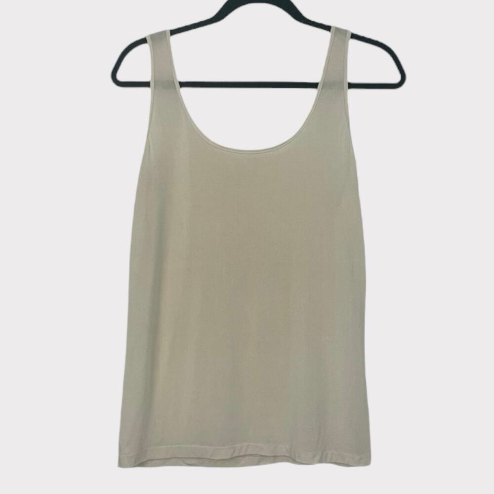 💙3 for $15 Cream Silky Sheer Tank Top